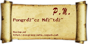 Pongrácz Máté névjegykártya